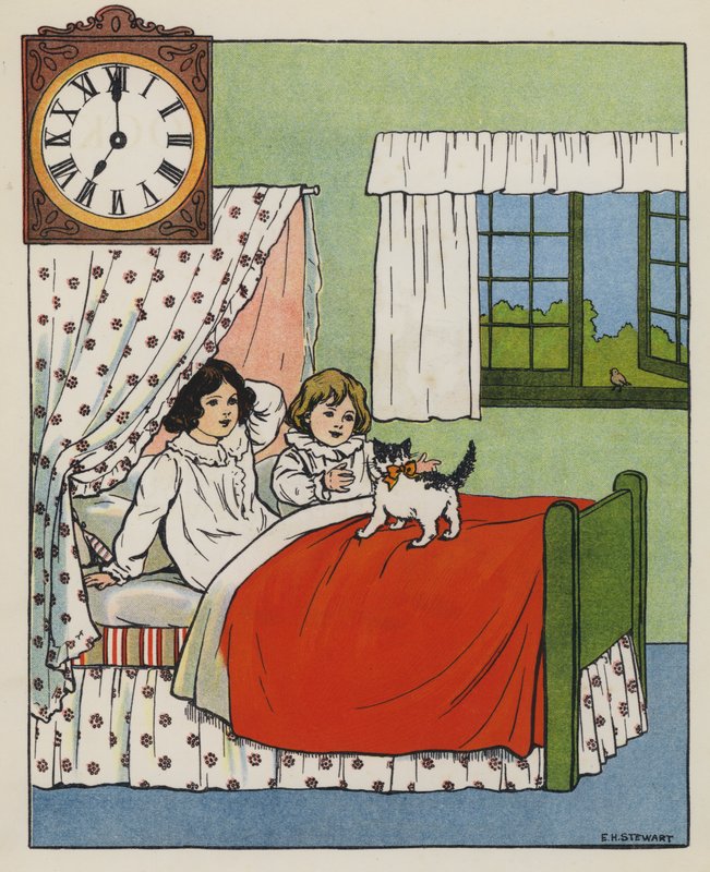 Vågnende tid (farve litho) af Elise H. Stewart