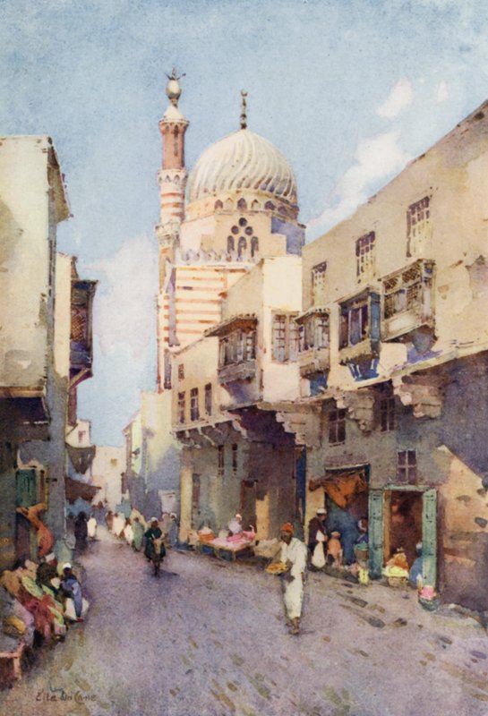 Darb-el-Gamamiz, Cairo (farve litho) af Ella Du Cane