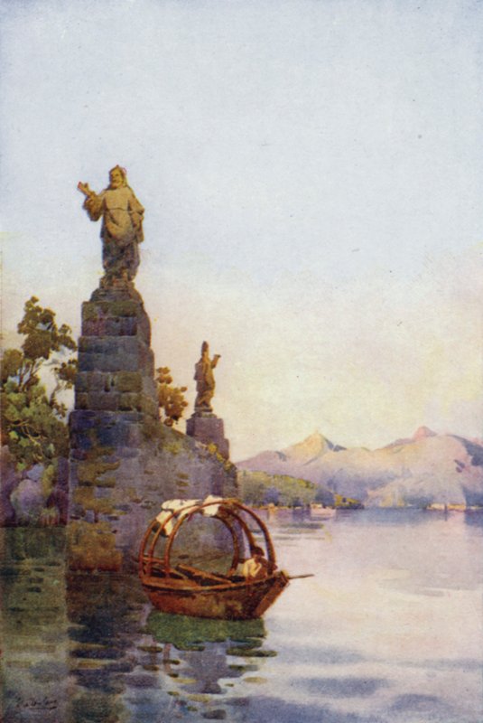 Indgang til Villa Arconati, Comosøen (farve litho) af Ella Du Cane