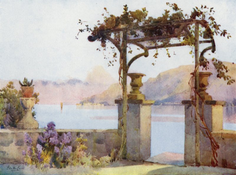 Limonta, Comosøen (farve litho) af Ella Du Cane