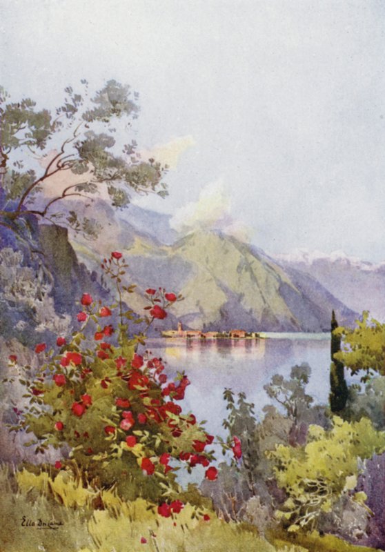 Menaggio, Comosøen (farve litho) af Ella Du Cane