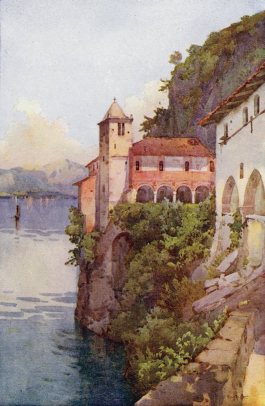 Santa Caterina, Lago Maggiore (farve litho) af Ella Du Cane