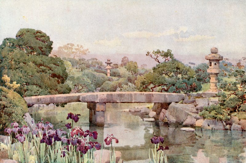 Satake Garden, Tokyo (Black Litho) af Ella Du Cane