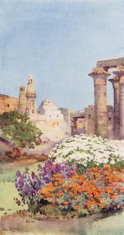 Luxors tempel (farve litho) af Ella Du Cane