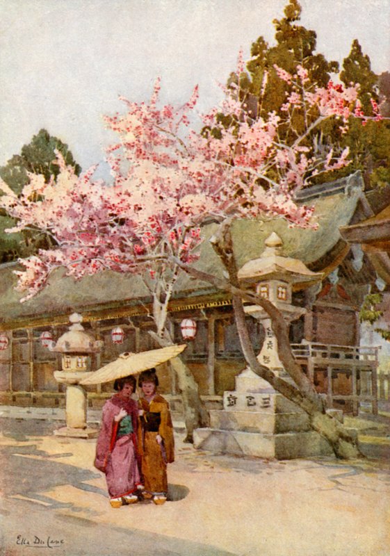 The Time of the Plum Blossoms (farvelitografi) af Ella Du Cane