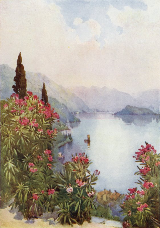 Villa Serbelloni, Comosøen (farve litho) af Ella Du Cane