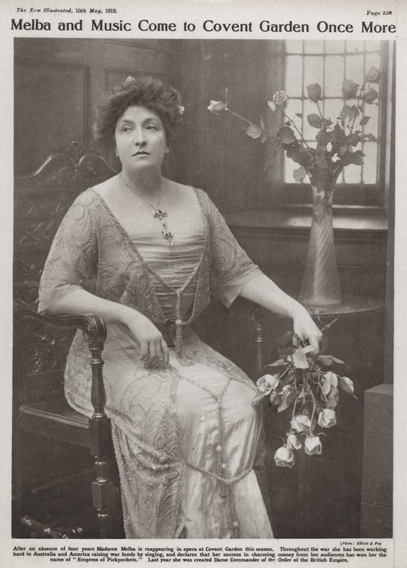 Dame Nellie Melba, australsk operasangerinde (s/h foto) af Elliott and Fry Photography Studio