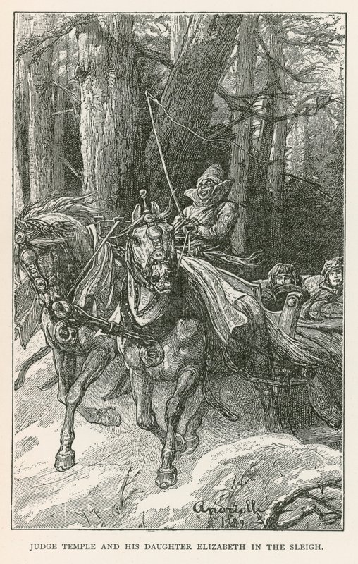 Dommer Temple og hans datter Elizabeth i kanen (kobberstik) af Elviro Michael Andriolli