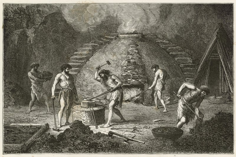 Den primitive ovn til jernudvinding af Emile Antoine Bayard