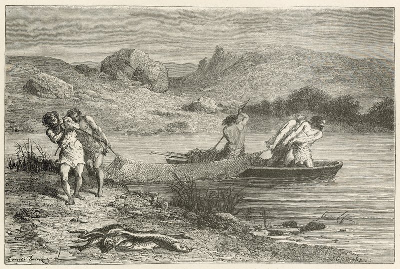 Fiskere i den polerede stentid af Emile Antoine Bayard
