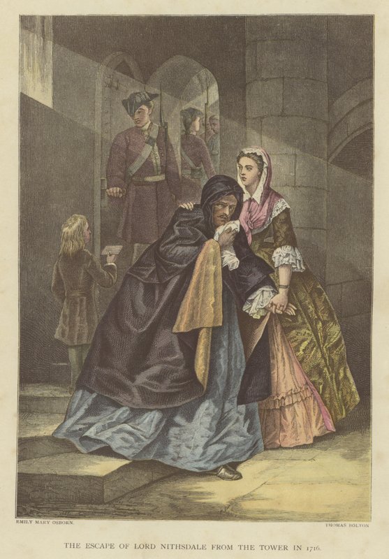 Lord Nithsdales flugt fra tårnet i 1716 af Emily Mary Osborn