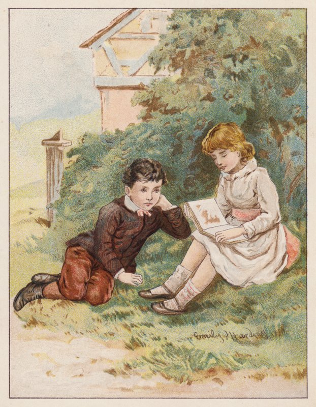 Hånd i hånd (farve litho) af Emily Harding