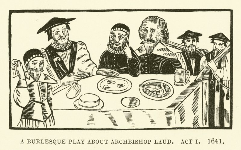 Et burlesk skuespil om ærkebiskop Laud, 1. akt, 1641 af English School