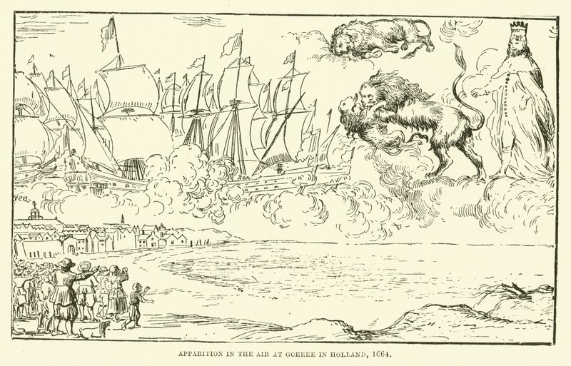 Åbenbaring i luften ved Goeree i Holland, 1664 af English School