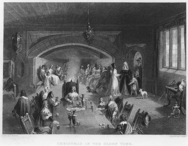 Christmas in the Olden Time, Wycoller Hall, Lancashire, 1650 af English School
