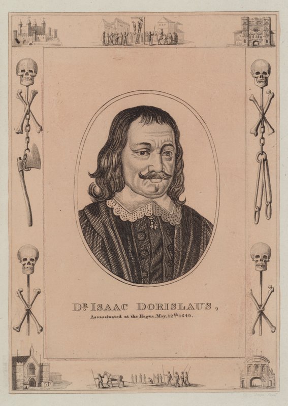 Dr. Isaac Dorislaus, myrdet i Haag, 12. maj 1649 af English School