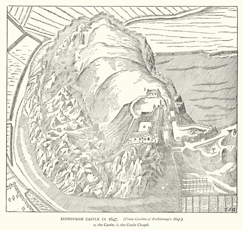 Edinburgh Castle i 1647 af English School