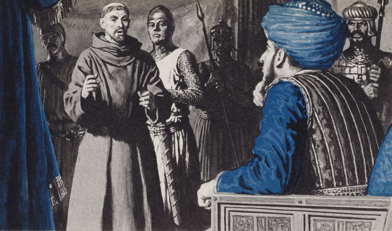 Francis forsøgte at omvende den tyrkiske sultan, hvis tropper har besat den hellige by Jerusalem af English School