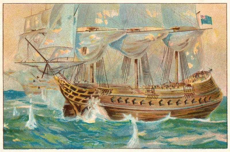 HMS Shannon og hendes duel med Chesapeake af English School