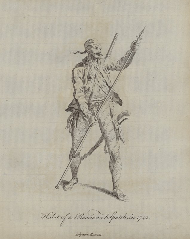 Vanen til en rascian Tolpatch i 1742 af English School