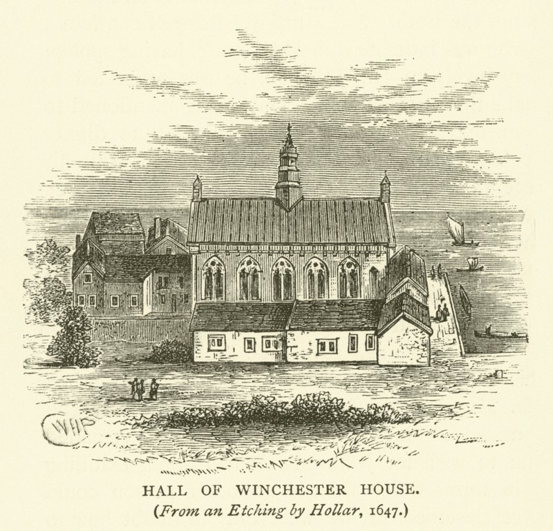 Hall of Winchester House, fra en radering af Hollar, 1647 af English School