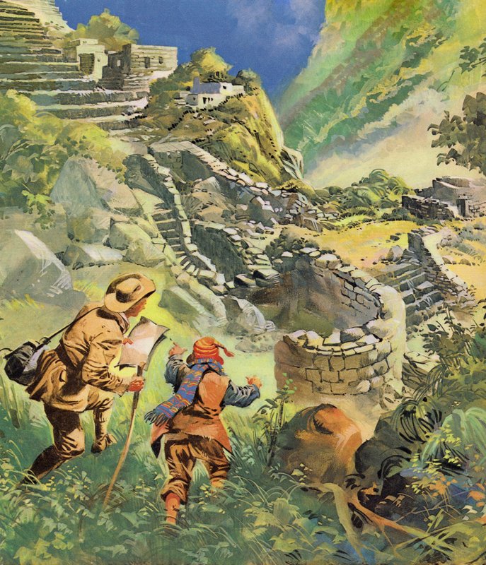 Hiram Bingham opdager den forsvundne inkaby Machu Picchu i Peru af English School