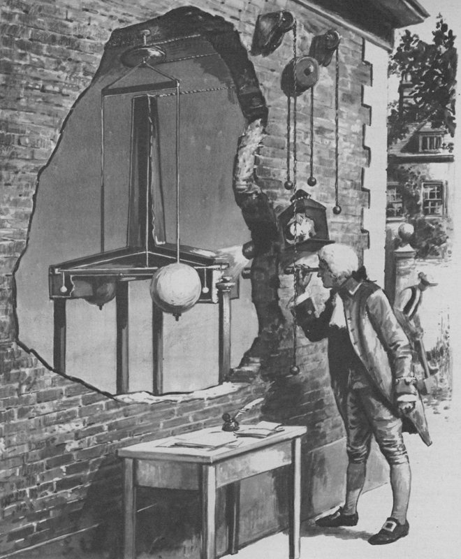 Hvordan Henry Cavendish vejede Jorden i 1798 af English School