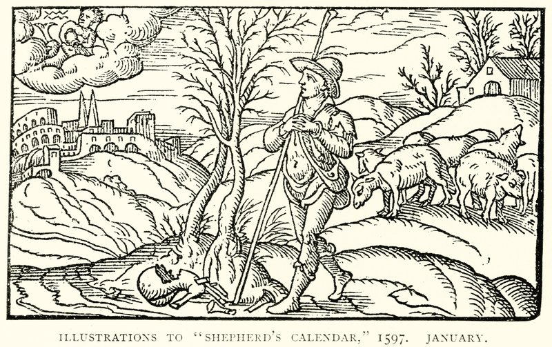 Illustrationer til Hyrdekalender, 1597. Januar af English School