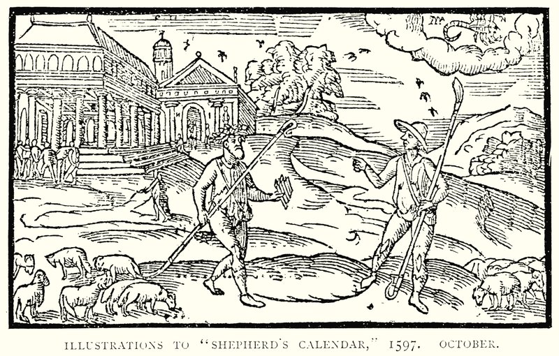 Illustrationer til Hyrdekalender, 1597. Oktober af English School