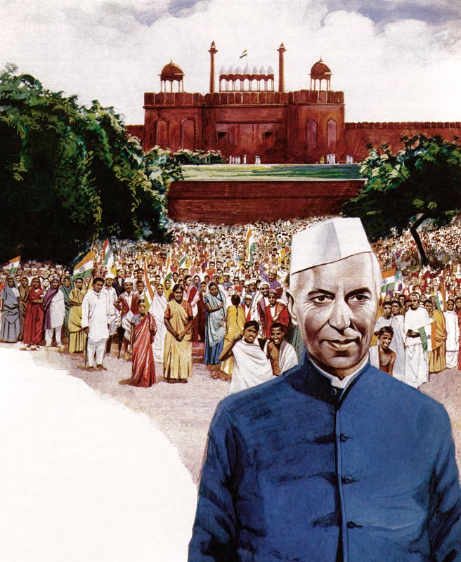 Jawaharlal Nehru, Indiens første premierminister af English School