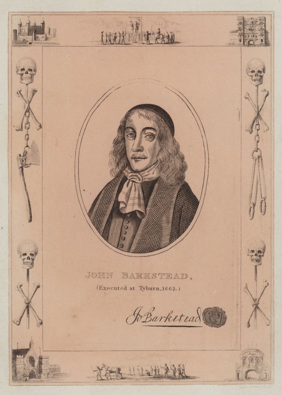 John Barkstead, henrettet i Tyburn, 1662 af English School
