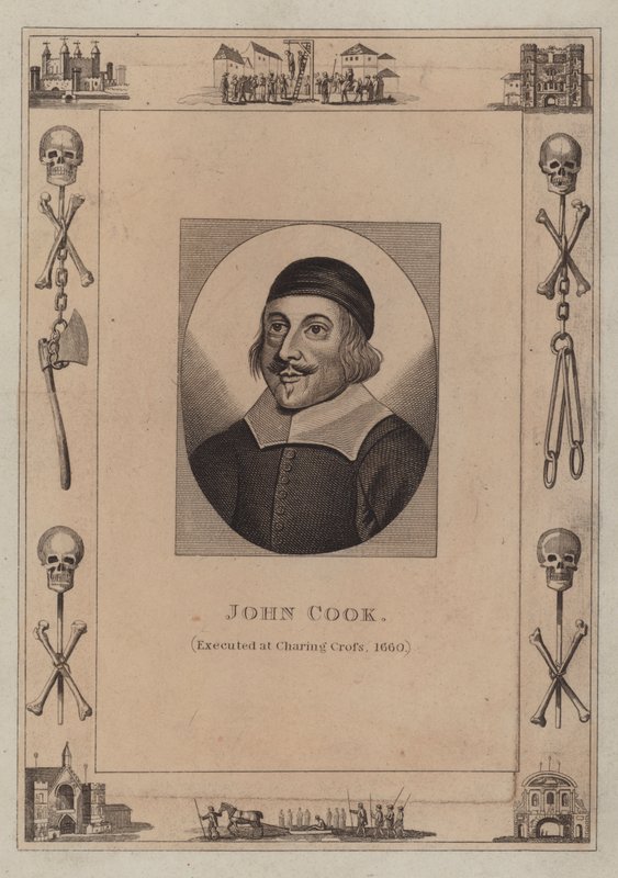 John Cook, henrettet ved Charing Cross, 1660 af English School