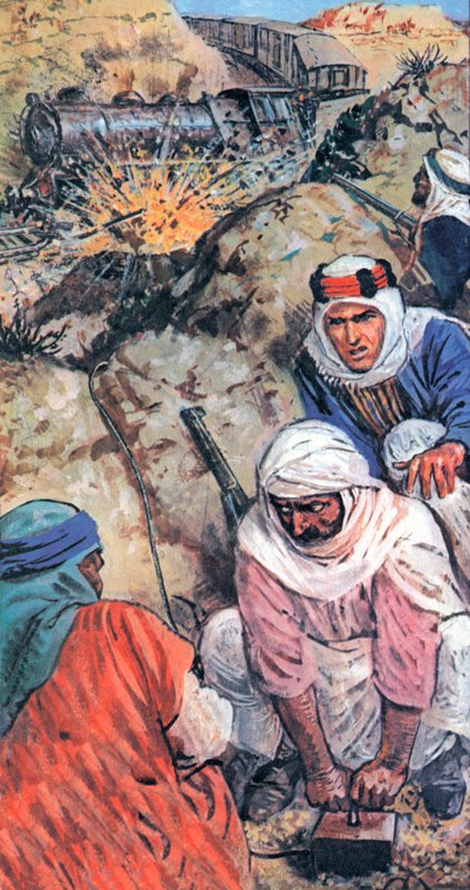 Lawrence of Arabia og hans tilhængere saboterede tog og sprængte kilometervis af jernbanelinjer i luften af English School