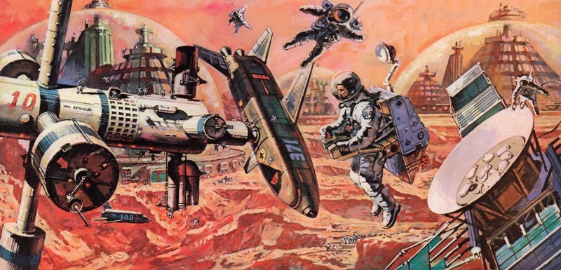 Mars, koloniseret af mennesker, som forudset i 1980