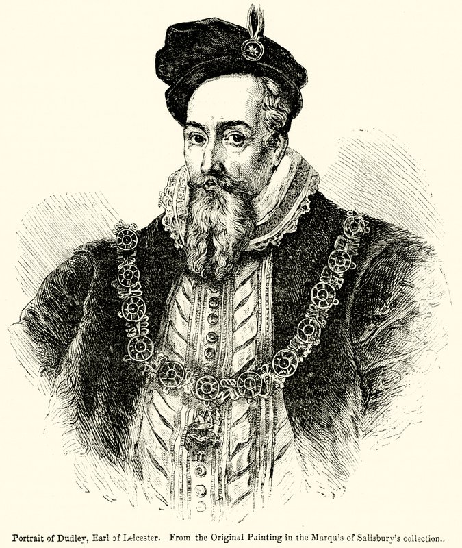 Portræt af Dudley, Earl of Leicester af English School