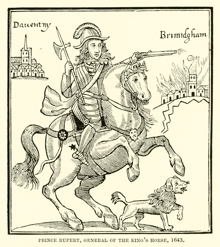 Prins Rupert, kongens generals hest, 1643 af English School