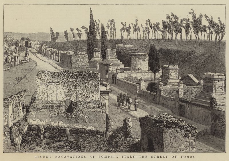 Nylige udgravninger i Pompeji, Italien, Gravgaden af English School