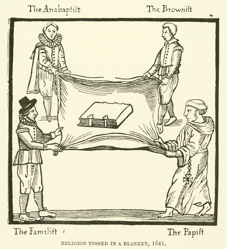 Religion smidt i et tæppe, 1641 af English School
