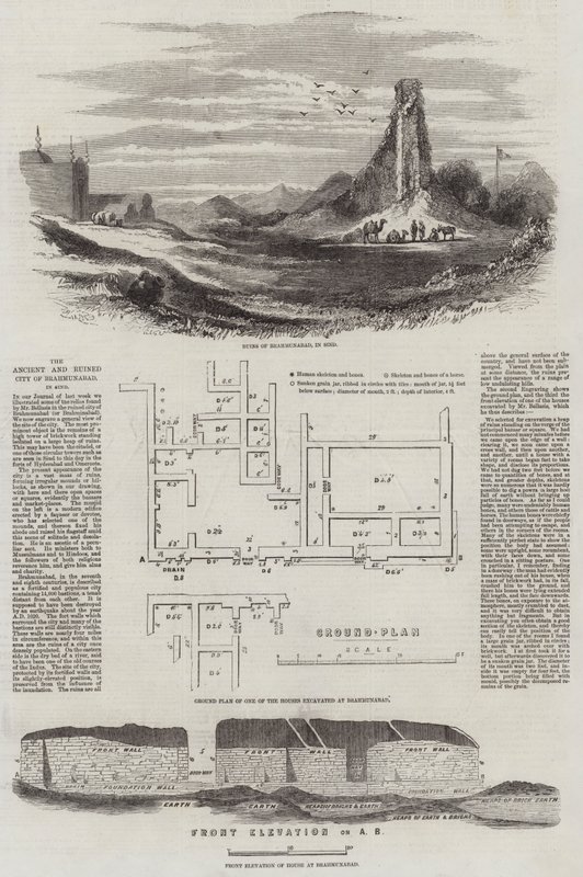 Den gamle og ruinerede by Brahmunabad i Sindh af English School