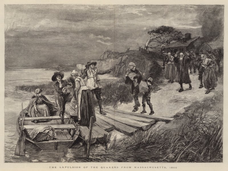 Udvisningen af kvækerne fra Massachusetts, 1660 af English School