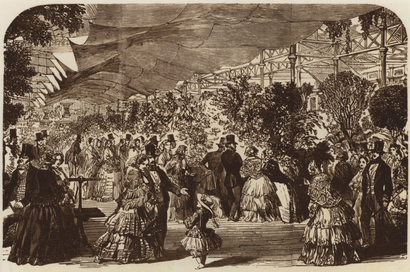 Havebrugsudstillingen, East Nave, 1855 (dybtryk) af English School