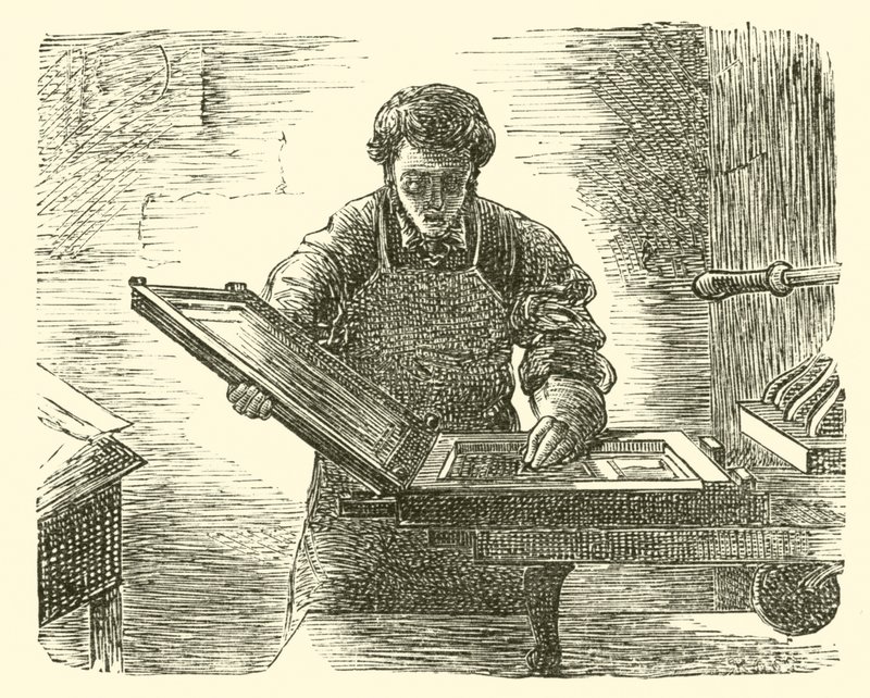 Pastor William Davy som sin egen printer af English School