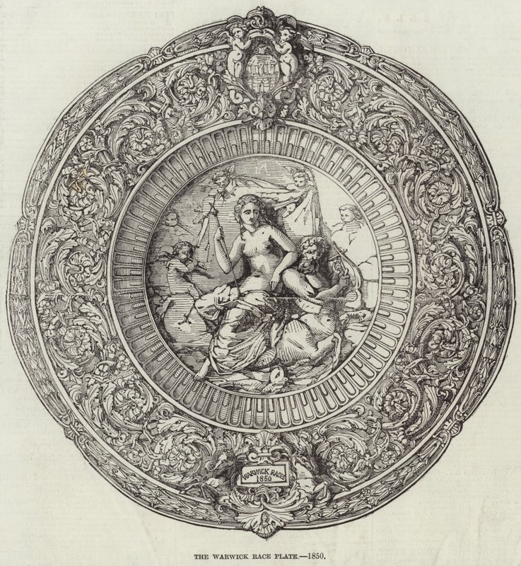 Warwick Race Plate, 1850 af English School