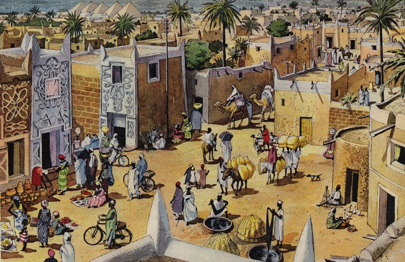 Den gamle og berømte by Kano i Nigeria af English School