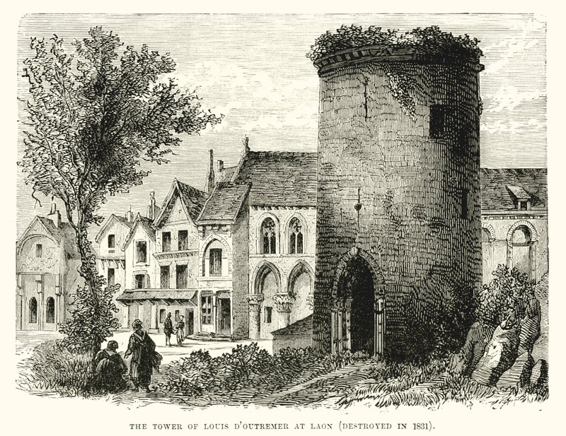 Louis Doutremers tårn ved Laon (ødelagt i 1831) af English School