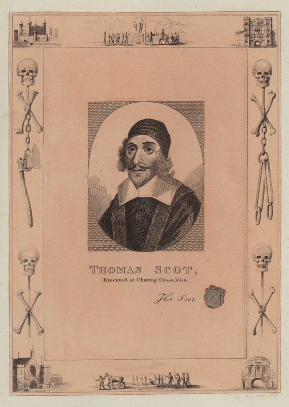 Thomas Scot, henrettet ved Charing Cross, 1660 af English School