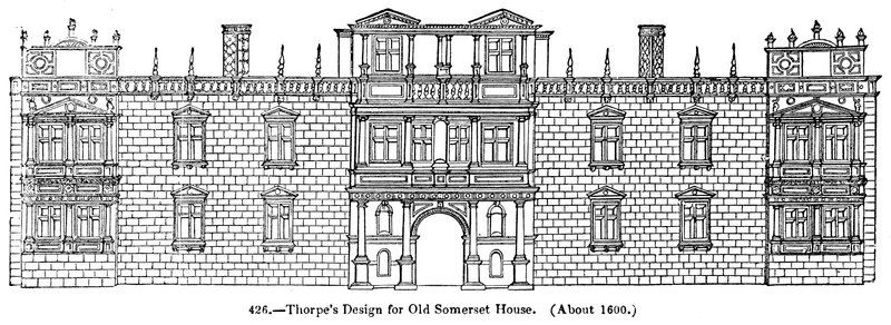 Thorpes Design til Old Somerset House. (omkring 1600) af English School