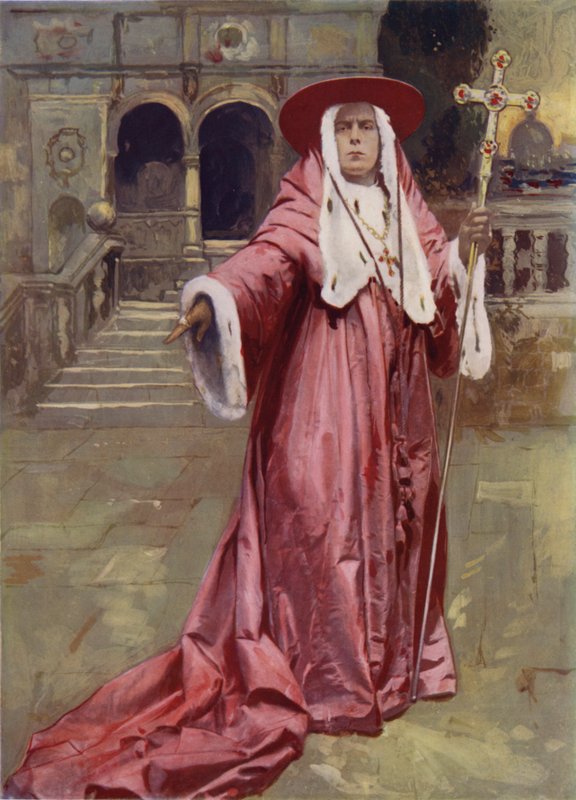 Mr E S Willard i The Cardinal (farvefoto) af English Photographer