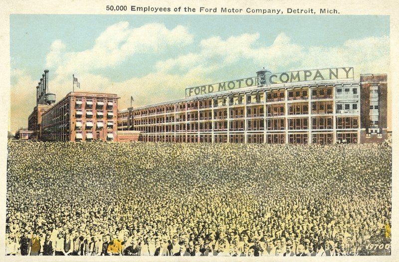 50 000 ansatte i Ford Motor Company, Detroit, Michigan (farvefoto) af English Photographer