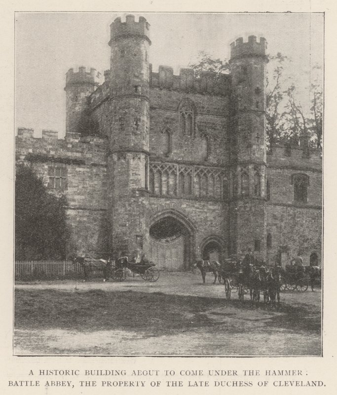 En historisk bygning ved at komme under hammeren, Battle Abbey, den afdøde hertuginde af Clevelands ejendom af English Photographer